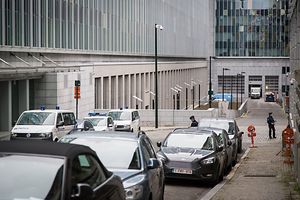 Le quartier général de la police fédérale à Bruxelles où sont auditionnés Salah Abdeslam et un autre complice.