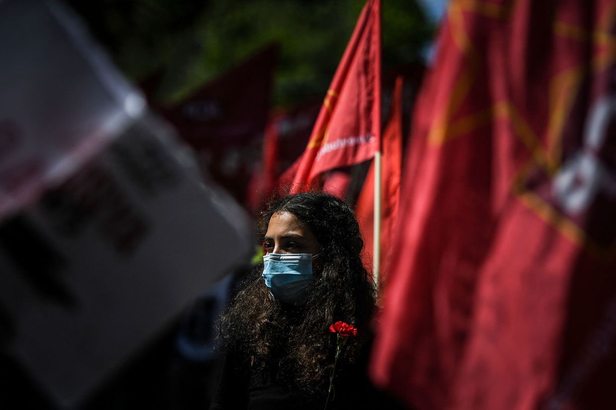 Desfile do 25 de abril na Avenida da Liberdade, em Lisboa.
