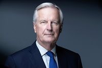 Head of the Task Force for Relations with the UK, Michel Barnier poses during a photo session on May 11 , 2021 in Paris; (Photo by JOEL SAGET / AFP)