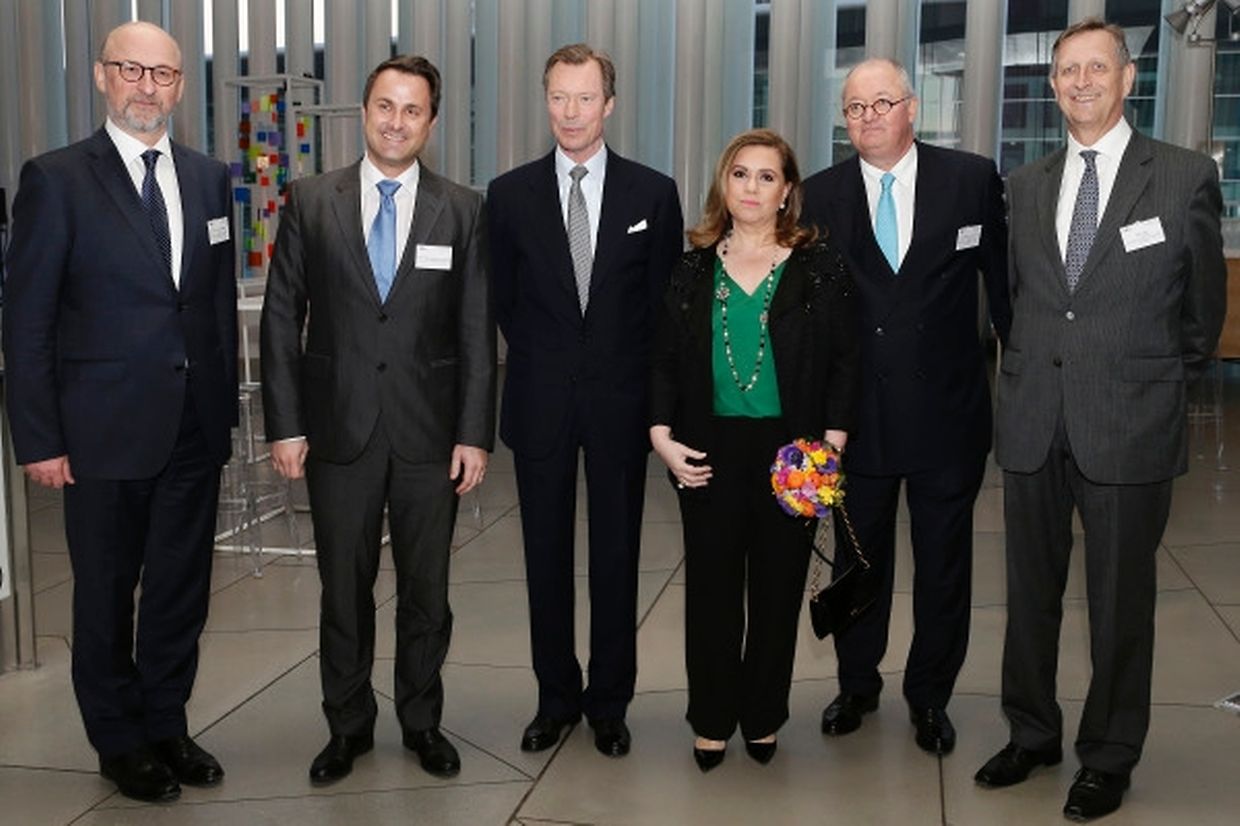 Jean-Jacques Rommes, Xavier Bettel, Großherzog Henri, Großherzogin Maria Teresa, Ernst-Wilhelm Contzen, Carlo Thill.