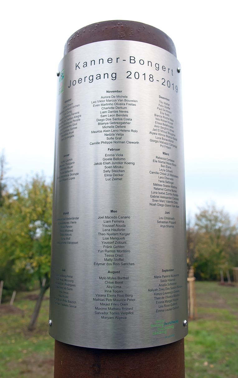 Nationaler Tag des Baumes in der Gemeinde Bettemburg: Einweihung des "Kannerbongert" in Noertzingen sowie das Pflanzen von Bäumen für die Neugeborenen der Gemeinde Bettemburg. (Foto: Alain Piron)
