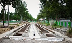 les premiers rails du Luxtram ont été posées bvd Kennedy - entre la Coque et l'université -  - Photo : Pierre Matgé