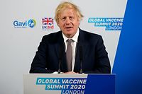 A handout image released by 10 Downing Street, shows Britain's Prime Minister Boris Johnson delivering his speech at the the Global Vaccine Summit hosted from 10 Downing Street in central London on June 4, 2020. - British Prime Minister Boris Johnson hosts a vaccine fundraising summit on Thursday under the shadow of coronavirus. The virtual meeting aims to raise $7.4 billion for immunisation programmes stalled by the pandemic, and will see the launch of a new fundraising drive to support potential COVID-19 vaccines. (Photo by Andrew PARSONS / 10 Downing Street / AFP) / RESTRICTED TO EDITORIAL USE - MANDATORY CREDIT "AFP PHOTO / 10 DOWNING STREET / ANDREW PARSONS " - NO MARKETING - NO ADVERTISING CAMPAIGNS - DISTRIBUTED AS A SERVICE TO CLIENTS