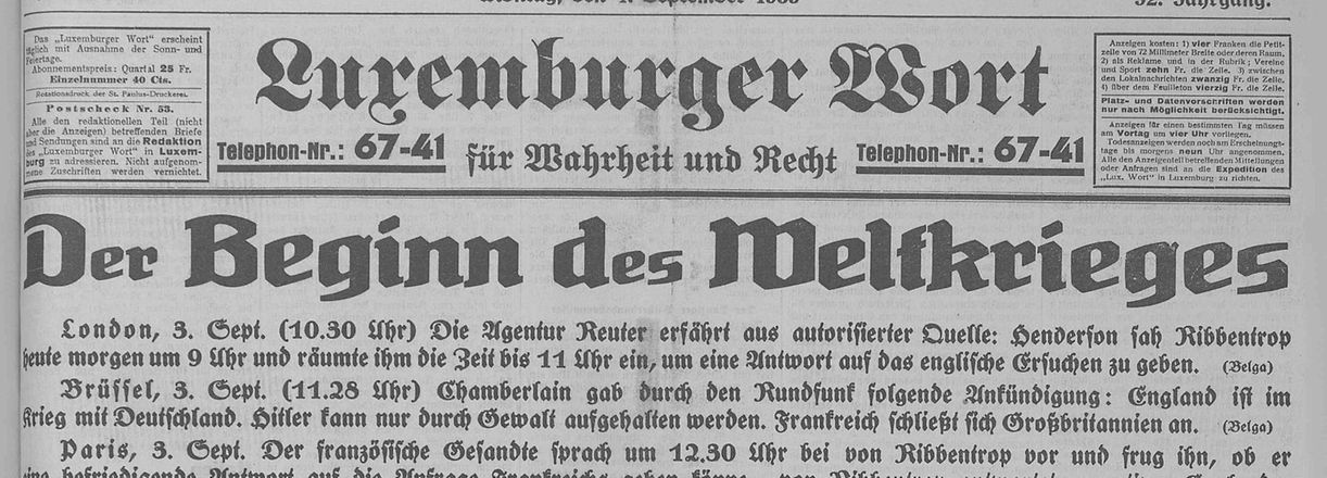Luxemburger Wort Dossier 80 Jahre Zweiter Weltkrieg