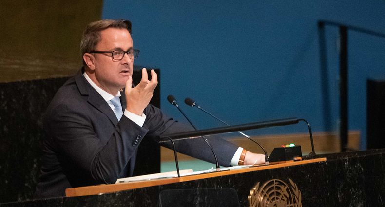 The Prime Minister of Luxembourg, Xavier Bettel, addresses the 77th session of the United Nations General Assembly at UN headquarters in New York City on September 23, 2022. (Photo by Bryan R. Smith / AFP)