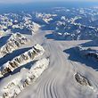 This Nasa photo obtained November 24, 2015 shows the Heimdal Glacier in southern Greenland, captured on October 13, from NASA Langley Research Center's Falcon 20 aircraft flying 33,000 feet above mean sea level during NASAs Operation IceBridge, an airborne survey of polar ice. AFP PHOTO/ HANDOUT / NASA/ GODDARD / JOHN SONNTAG