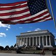 WASHINGTON, DC - DECEMBER 22: An American flag flies near the Lincoln Memorial on December 22, 2018 in Washington, DC. The government partially shutdown at midnight after congress failed to pass a spending bill.   Olivier Douliery/Getty Images/AFP
== FOR NEWSPAPERS, INTERNET, TELCOS & TELEVISION USE ONLY ==