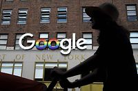 (FILES) In this file photo taken on June 3, 2019 the Google logo adorns the outside of their NYC office Google building in New York City. - Amazon is eating into Google's giant slice of online search advertising in the US as businesses target the online retail platform's shoppers, according to an eMarketer forecast released on October 15, 2019. Google will continue to dominate the market for serving up ads along with search results, but Amazon and "smaller players" including Walmart, Target, eBay and Pinterest are seeing their shares grow, the market tracker said. (Photo by Drew Angerer / GETTY IMAGES NORTH AMERICA / AFP)