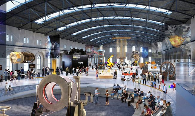 Inside the Luxembourg Science Center's interactive playground