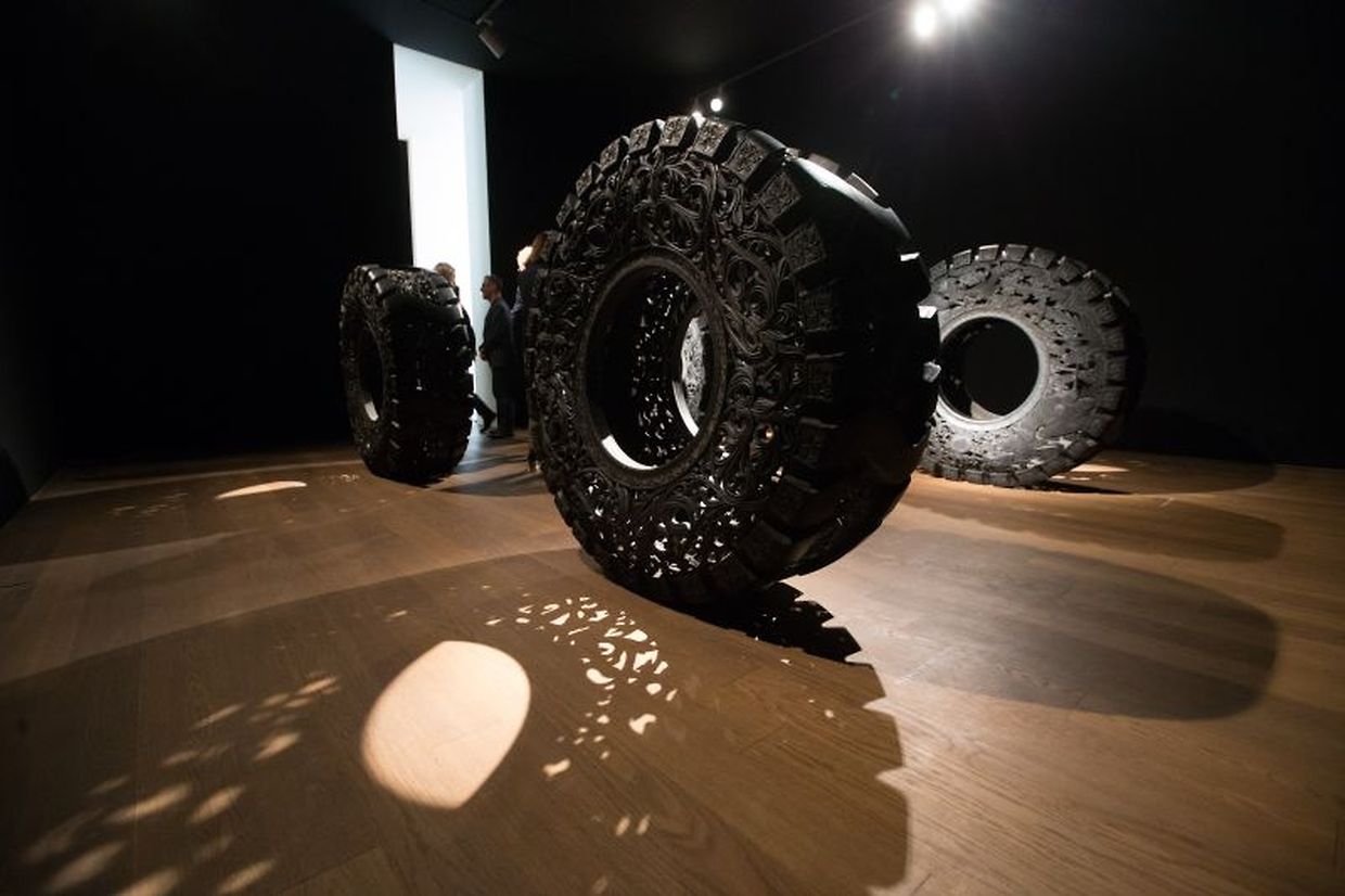 Vernissage der Wim Delvoye-Ausstellung im Mudam.