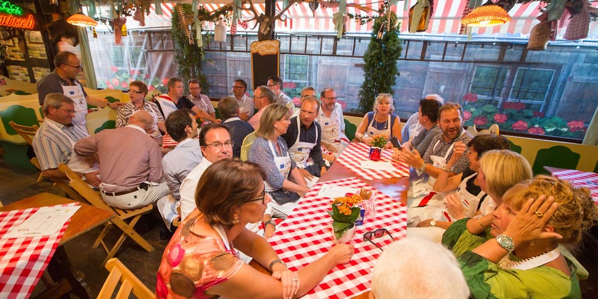 Die Bürgermeister in geselliger Runde.
