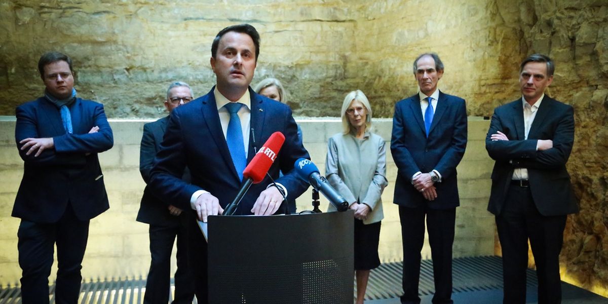 Medienminister Xavier Bettel beim Neujahrsempfang mit den Pressevertretern.