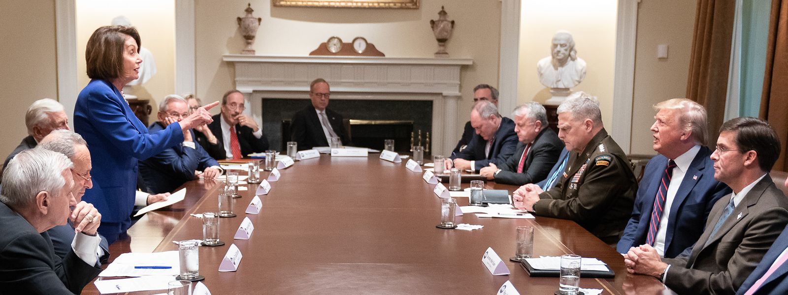 Nancy Pelosi bei einem Treffen mit Präsident Donald Trump am 16. Oktober 2019 im Weißen Haus.