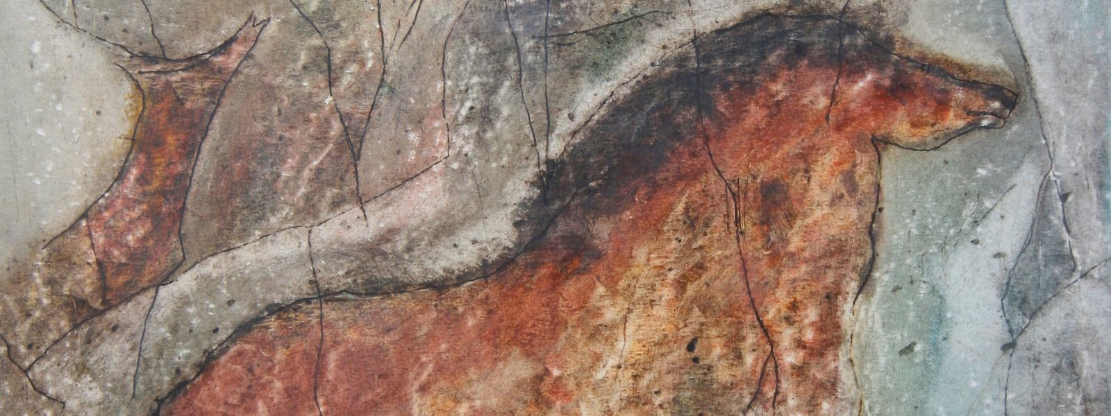 25000 Jahre alte Höhlenmalerei. Das Pferd in der Chauvet-Grotte.