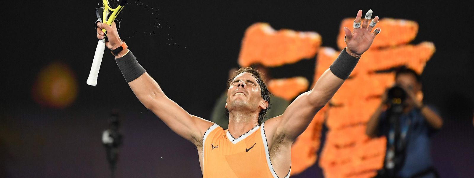 Rafael Nadal genoss den Moment des Sieges in vollen Zügen.