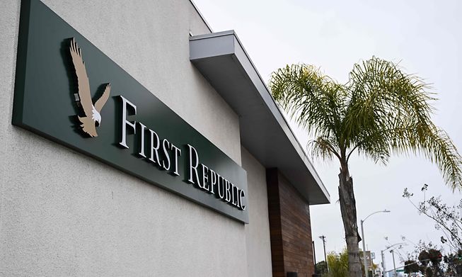 Signage is displayed outside of a First Republic Bank branch in Manhattan Beach, California, on March 13, 2023. 