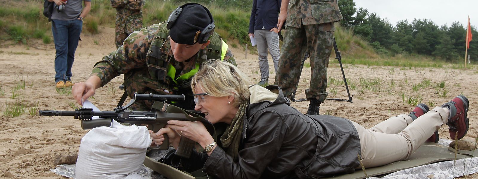 2014 besuchte Francine Closener (LSAP), damalig Staatssekretärin für Verteidigung, das Camp Lagland.