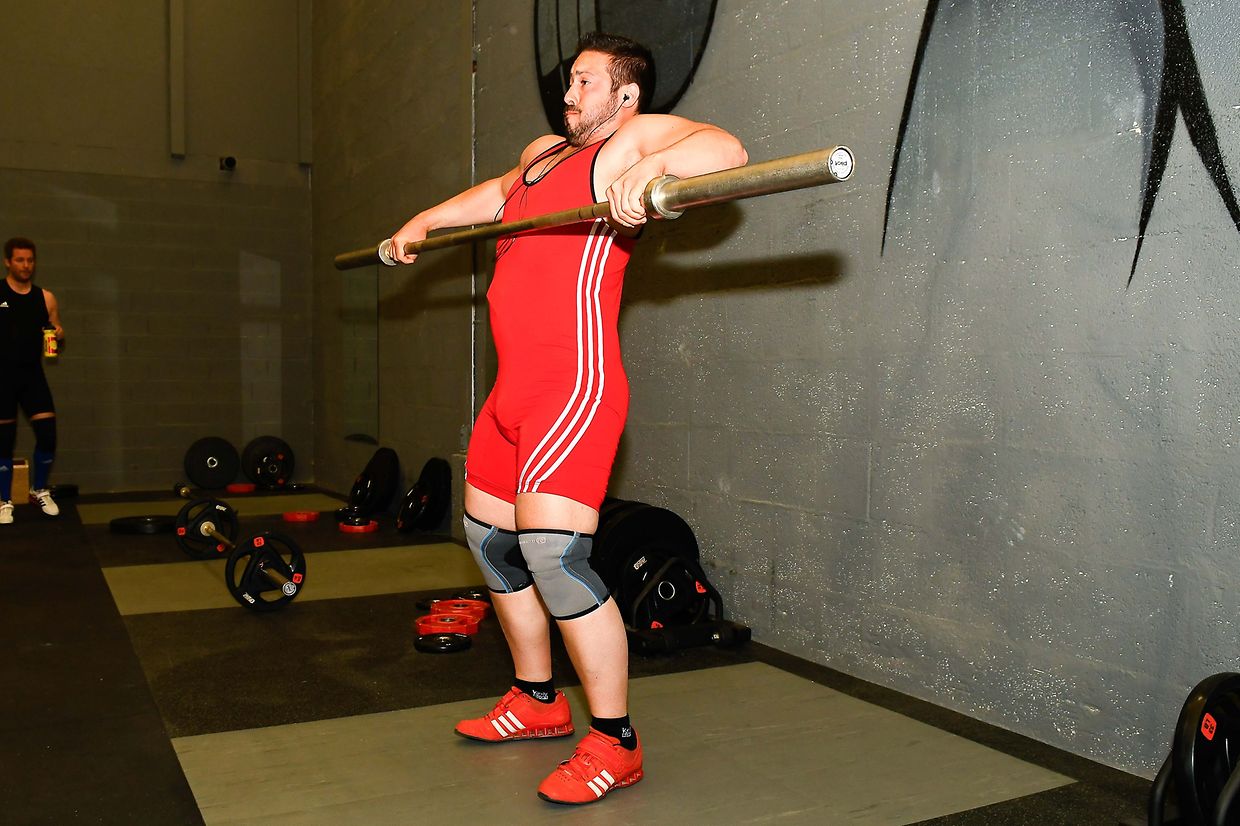 Romain Fanara à l'échauffement.