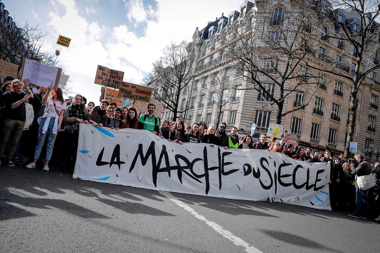 Os protestos pela defesa do clima na Marcha do Século. 