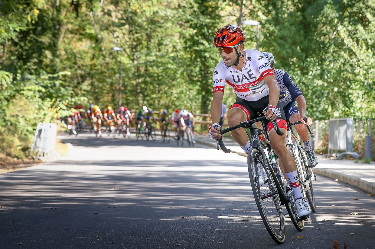 Diego Ulissi (UAE-Team Emirates) auf dem Weg zu seinem Etappenerfolg.