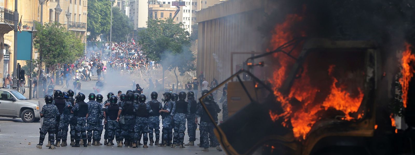 In Beirut ist es am Samstag zu Zusammenstößen mit Sicherheitskräften gekommen.
