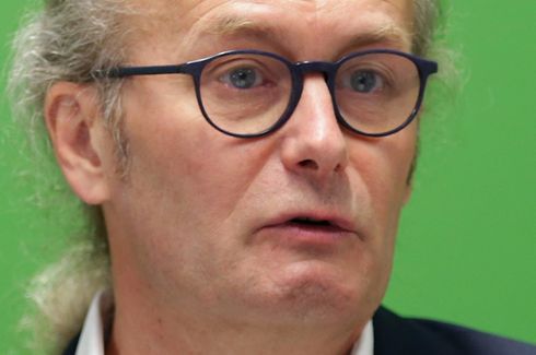 Claude Turmes lors d'une conférence de presse des Gréng, le 29 Mai.