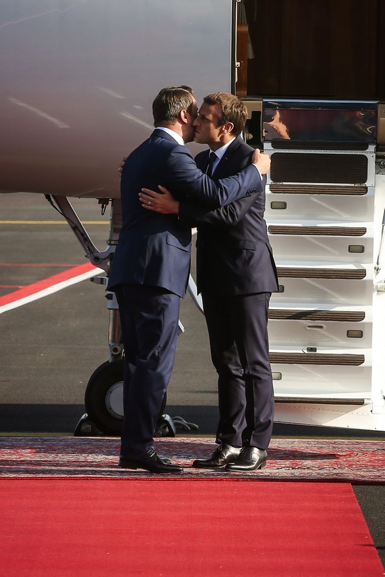 Arrivée du président de la République française, Emmanuel Macron au Findel 