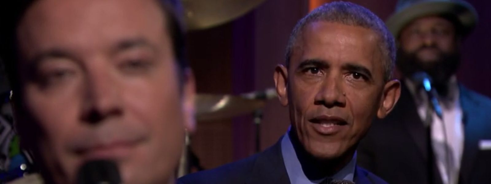 Bei Jimmy Fallon (links) ging Obama aus sich heraus.