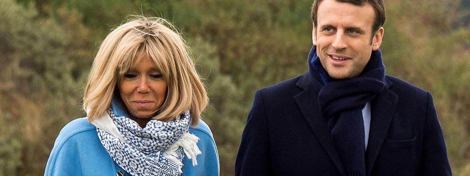 Das Ehepaar Macron bei einem gemeinsamen Spaziergang in Le Touquet.