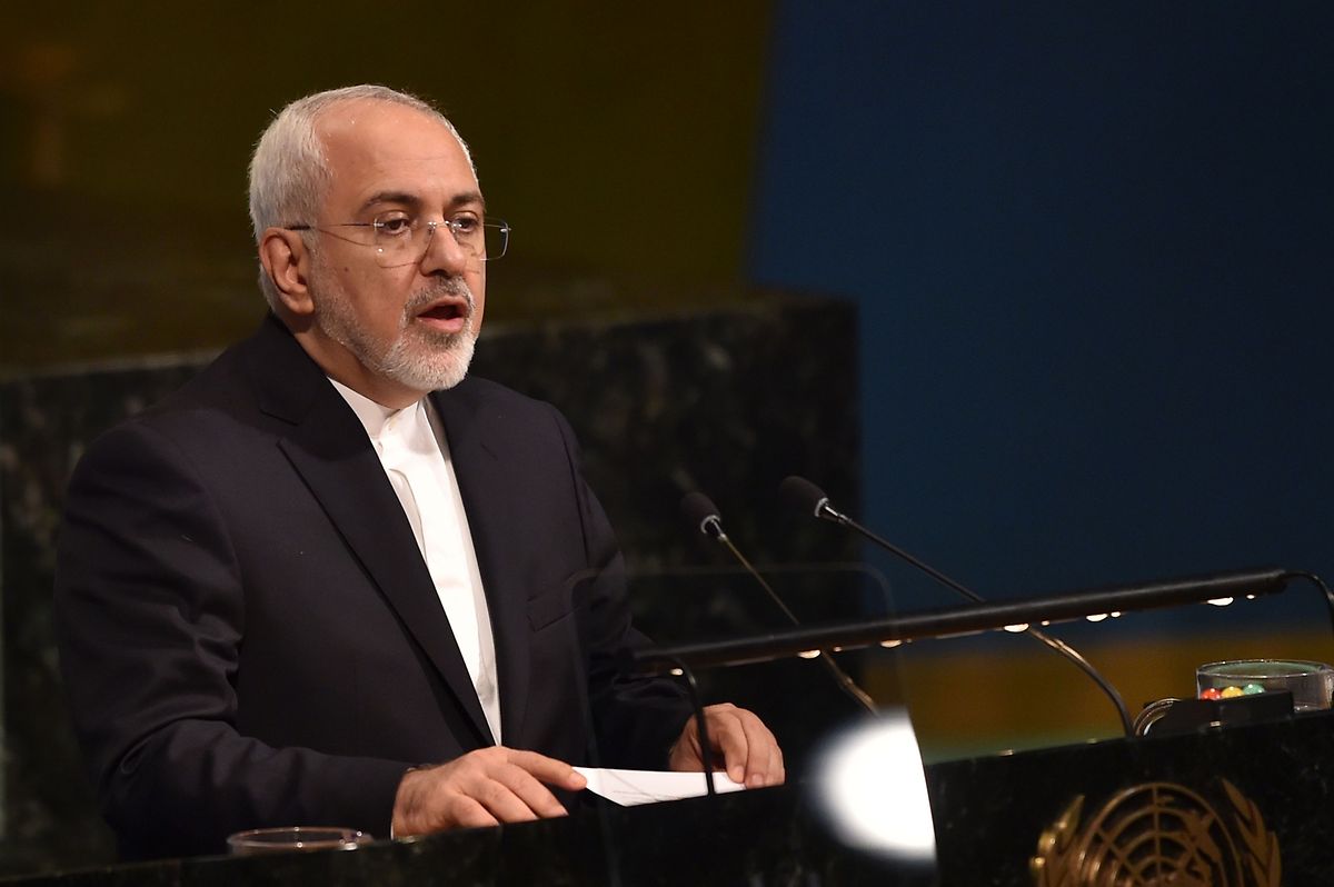 Iranian Foreign Minister Mohammad Javad Zarif speaks during Peacebuilding Meeting and Sustaining Peace at United Nations Headquarters in New York, on April 24 Photo: AFP