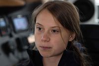Swedish climate activist Greta Thunberg speaks to AFP during an interview aboard La Vagabonde, the boat she will be taking to return to Europe, in Hampton, Virginia, on November 12, 2019. - Swedish teen activist Greta Thunberg said November 12, 2019 that US President Donald Trump's climate change denialism was "so extreme" that it had helped galvanize the movement to halt long term planetary warming. (Photo by NICHOLAS KAMM / AFP)