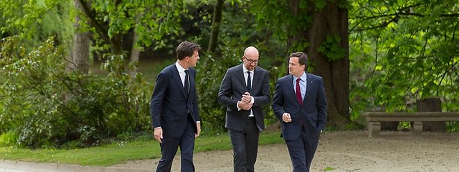 Mark Rutte, Charles Michel und Xavier Bettel beim jüngsten Benelux-Gipfel. 