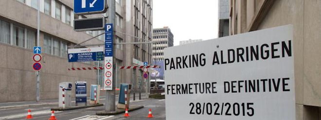 Fermeture Parking Aldringen,chantier Hamilius.Foto:Gerry Huberty
