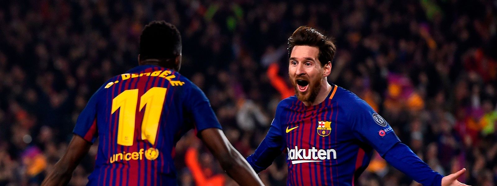 Un duo de buteurs au Barça: le Français Ousmane Dembele et l'Argentin Lionel Messi