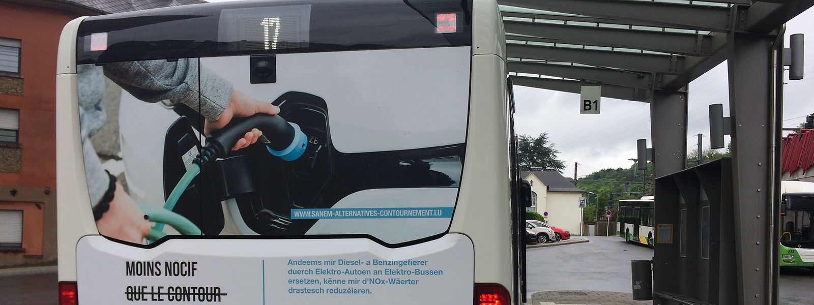 Die Werbung gegen die Umgehungsstraße auf den TICE-Bussen sorgte  in Käerjeng für einen bitteren Nachgeschmack. 