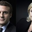 A combination of pictures made on April 23, 2017 shows French presidential election candidate for the En Marche ! movement Emmanuel Macron (L) and French presidential election candidate for the far-right Front National (FN) party Marine Le Pen (R) posing in Paris.
Far-right leader Marine Le Pen and centrist Emmanuel Macron were on course April 23 to qualify for the runoff in France's presidential election, initial projections suggested.  / AFP PHOTO / Eric FEFERBERG AND JOEL SAGET