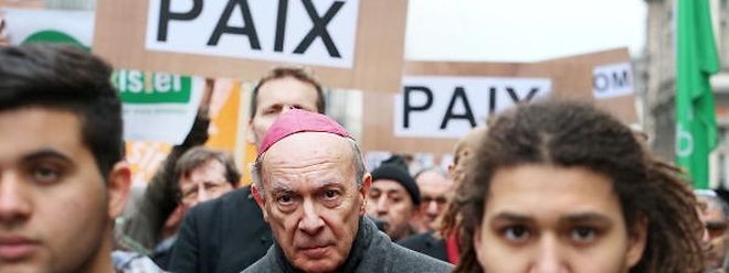 André-Joseph Léonard lors d'une Marche pour la paix à Bruxelles, en mars dernier.