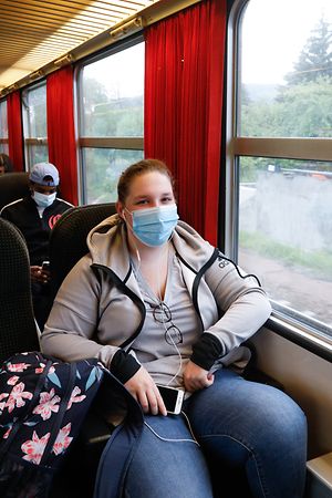 Lokales, Zug, Bahn, Bus, öffentlicher Transport, Mobilität, mit Covid 19 Maske,  Foto: Anouk Antony/Luxemburger Wort