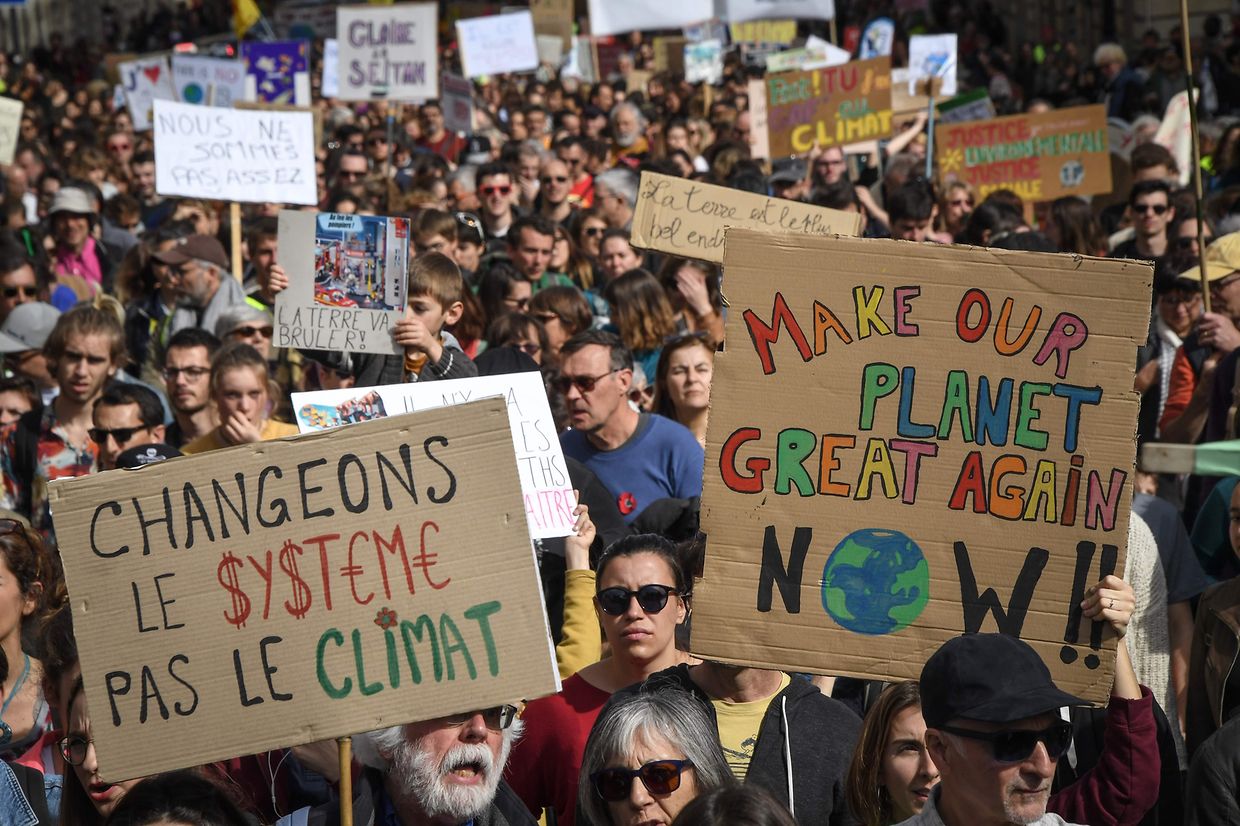 Os protestos pela defesa do clima na Marcha do Século. 