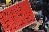 Demonstration "Rette Dein Internet" gegen Upload-Filter und die geplante EU-Urheberrechtsreform.