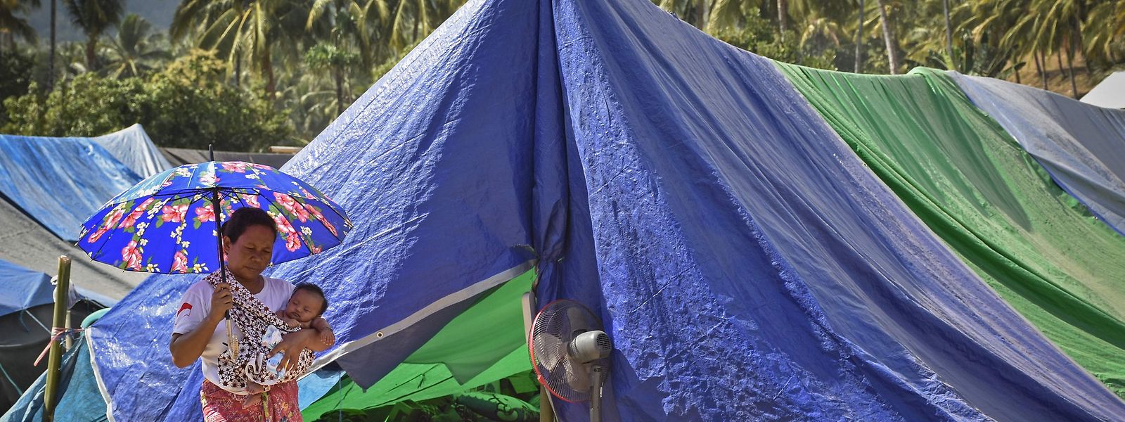Zahlreiche Anwohner, die ihre Häuser verloren haben, leben bereits seit Anfang August in Zelten.