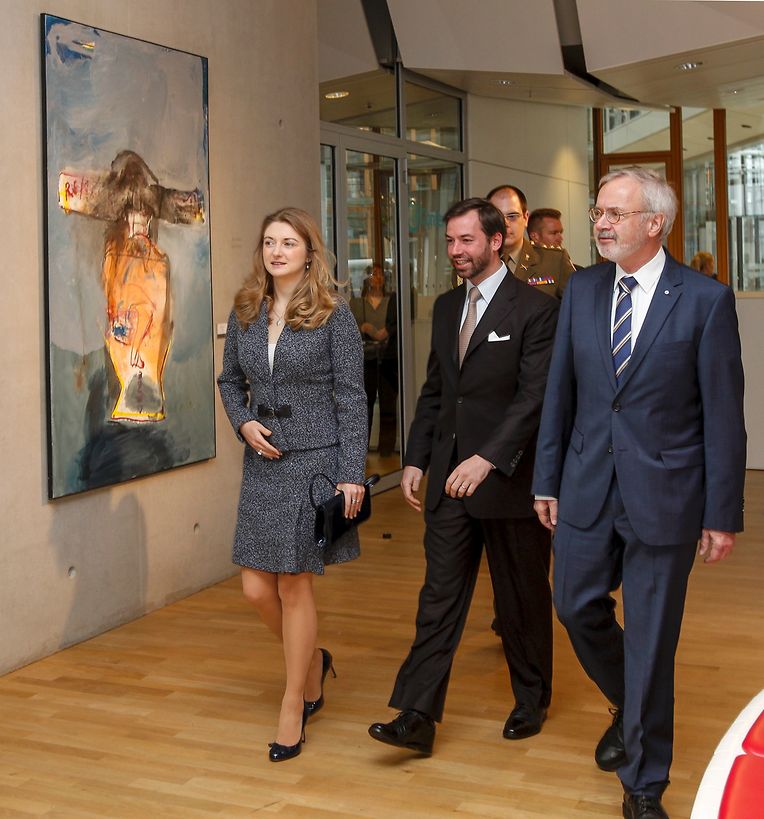 Março de 2015: O casal de visita ao Banco Europeu de Investimento (BEI), em Kirchberg, com o presidente da instituição, Werner Hoyer 