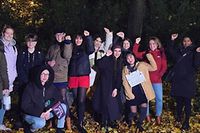 As manifestantes da marcha feminista “Take Back The Night” realizada pela Plataforma JIF na passada noite de Halloween.