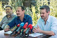 Déi Lénk - David Wagner, Marc Baum und Serge Urbany (v.r.n.l.) - bezeichnen sich als einzig wahrhaftige politische Oppositionspartei mit Gestaltungskraft.