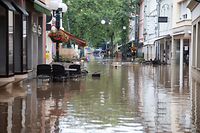 Die überflutete Echternacher Innenstadt am vergangenen Freitag.