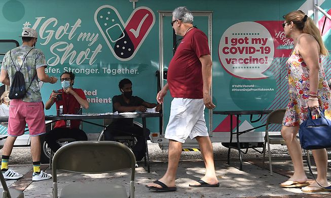 Mobile vaccine centre in Orlando, Florida