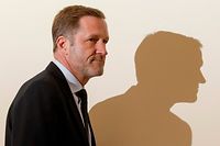 Belgian Socialist Party (PS) Chairman Paul Magnette arrives to attend a press conference after he presented his first 'preformateur' report to the King at the Royal Palace in Brussels, on November 18, 2019, on the formation of a new federal government following the May 26 elections. - Magnette was given 13 days - the shortest time since the start of the federal government's formation process following the May 26 election - to provide a report to the King. (Photo by THIERRY ROGE / BELGA / AFP) / Belgium OUT