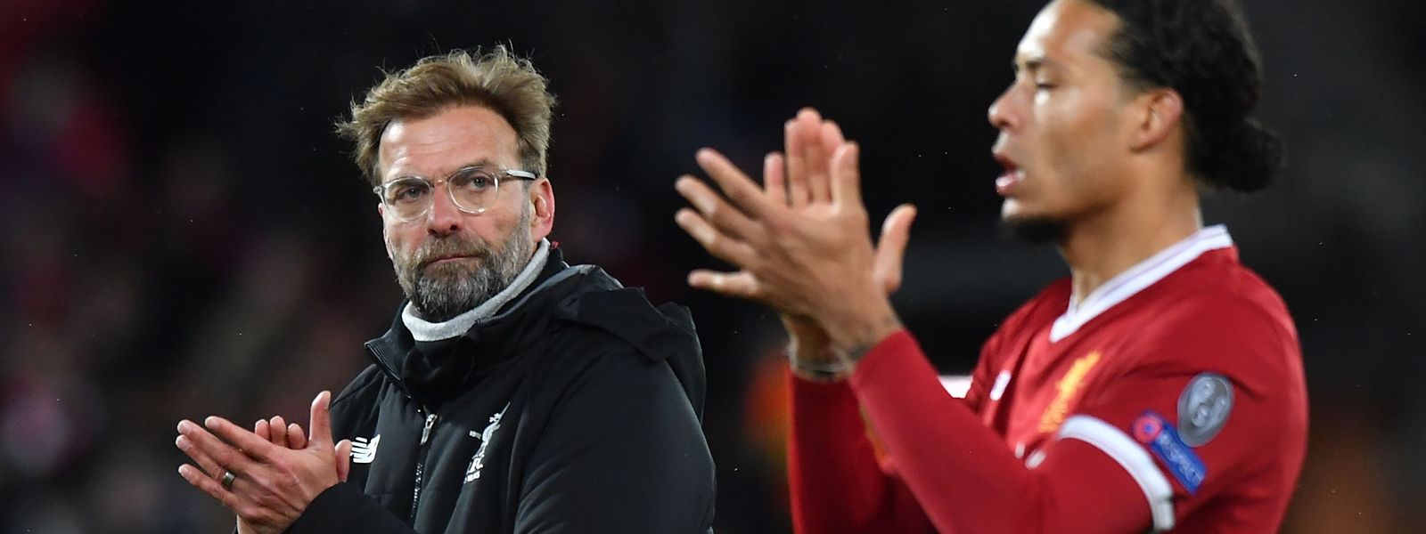 Jurgen Klopp e o defesa Virgil van Dijk bateram o Manchester City e deram um grande passo rumo às meias finais da 'Champions'.