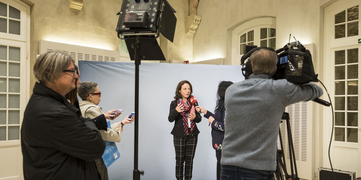 Parteipräsidentin Corinne Cahen am Dienstag nach der Sitzung des Comité directeur der DP. Photo: Caroline Martin