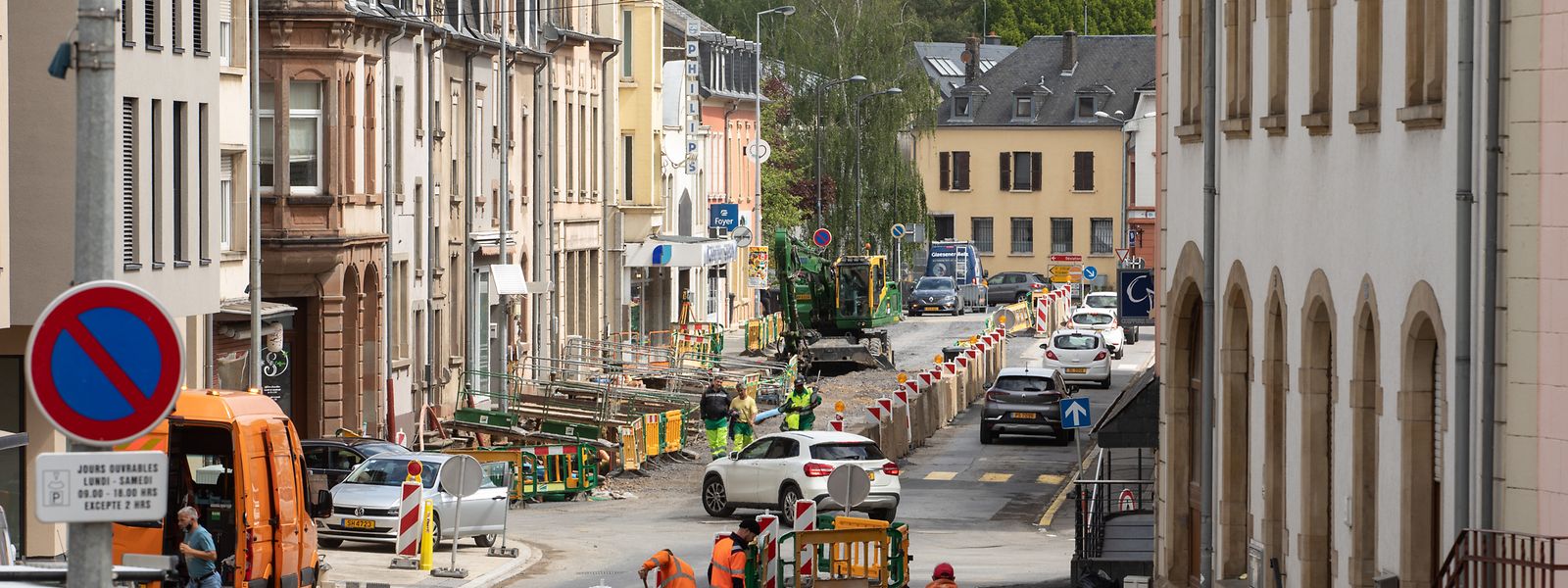 Die Straßenbauarbeiten in der Rue Grande-Duchesse Charlotte im Zentrum von Mersch sollen im Herbst abgeschlossen werden. 